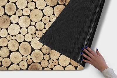 Fußmatte haustür Holzstämme