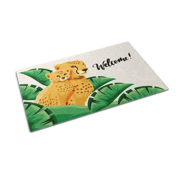 Fussmatte innen Welcome Leopard