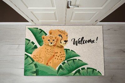 Fussmatte innen Welcome Leopard