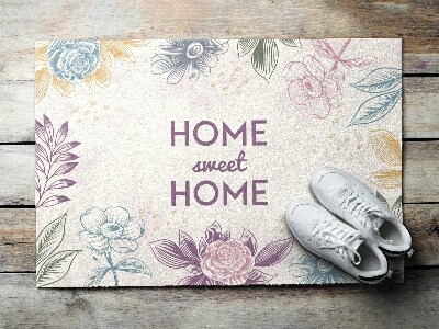 Fußmatte Home sweet home Zeichte Blumen