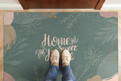 Fußmatte Home sweet home Grüner Hintergrund