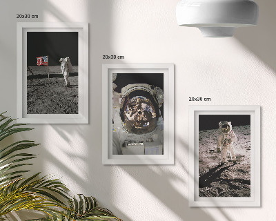Fotowand Fotos von Astronauten, die auf dem Mond landen