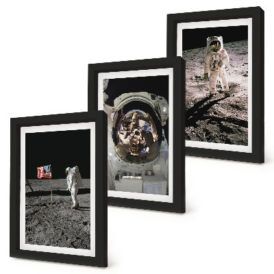 Fotowand Fotos von Astronauten, die auf dem Mond landen