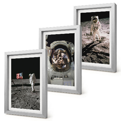 Fotowand Fotos von Astronauten, die auf dem Mond landen
