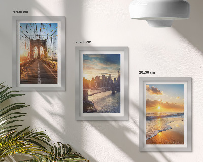 Bilderwand Brücken und Sonnenuntergänge in der Stadtlandschaft
