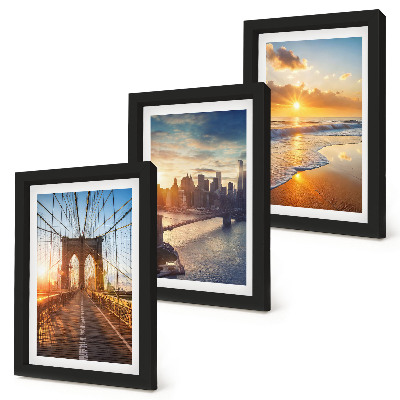 Bilderwand Brücken und Sonnenuntergänge in der Stadtlandschaft