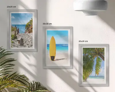 Fotowand mit Urlaubsansichten von Strand, Wellen und Palmen in den Tropen