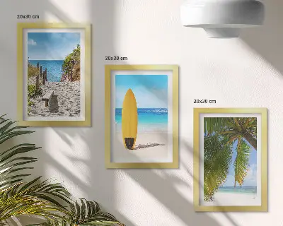 Fotowand mit Urlaubsansichten von Strand, Wellen und Palmen in den Tropen