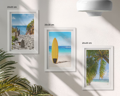 Fotowand Urlaubsansichten von Strand, Wellen und Palmen in den Tropen