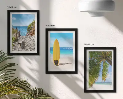 Fotowand mit Urlaubsansichten von Strand, Wellen und Palmen in den Tropen