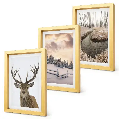 Bilderwand Winterlandschaft mit Hirschhütte und Bach