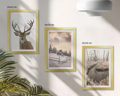 Bilderwand Winterlandschaft mit Hirschhütte und Bach