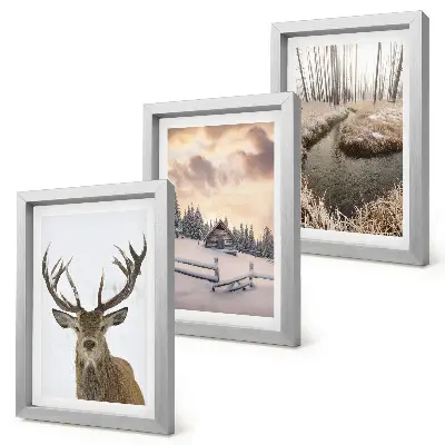 Bilderwand Winterlandschaft mit Hirschhütte und Bach