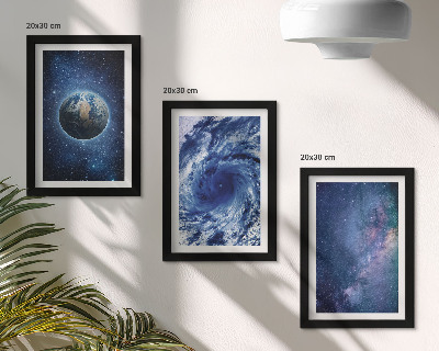 Bilderwand Erde im Weltraum, Sturm und Galaxie von Sternen