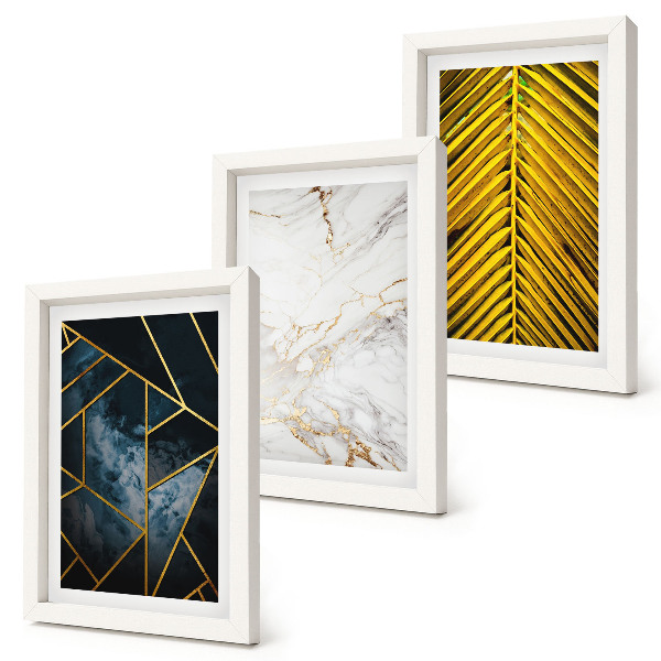 Bilderset mit rahmen Moderne geometrische Muster und natürliche Pflanzenmotive