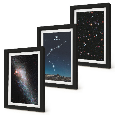 Bilderset mit rahmen Galaxie Weltraum Sternzeichen Wassermann