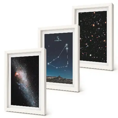 Bilderwand mit Galaxien und Sternen des Sternbilds Steinbock