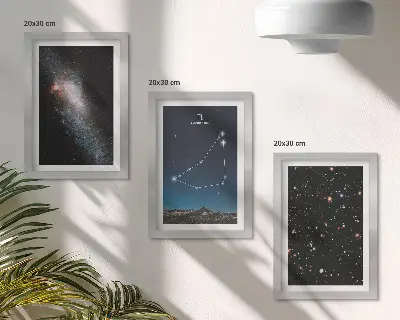 Bilderwand mit Galaxien und Sternen des Sternbilds Steinbock