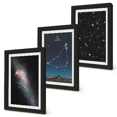Bilderwand mit Galaxien und Sternen des Sternbilds Steinbock