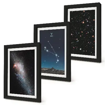 Fotowand kosmische Landschaften mit Galaxien und Sternbildern des Tierkreiszeichens Widder