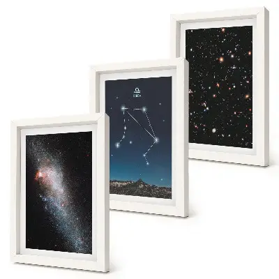 Bilderwand mit Weltraum, Galaxien, Sternbild Waage und Nachthimmel