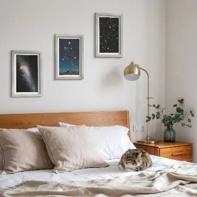 Bilderwand mit Weltraum, Galaxien, Sternbild Waage und Nachthimmel