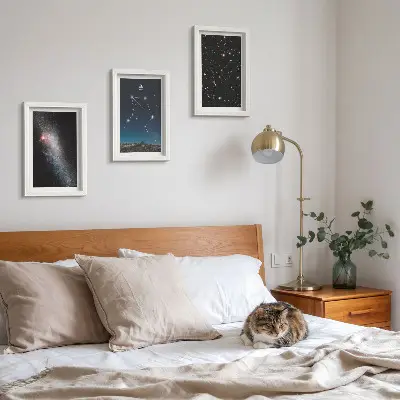 Bilderwand mit Weltraum, Galaxien, Sternbild Waage und Nachthimmel