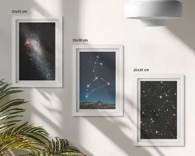 Fotowand Sternbild Löwe vor Galaxie- und Weltraumhintergrund