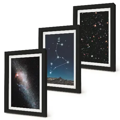 Fotowand Sternbild Löwe vor Galaxie- und Weltraumhintergrund