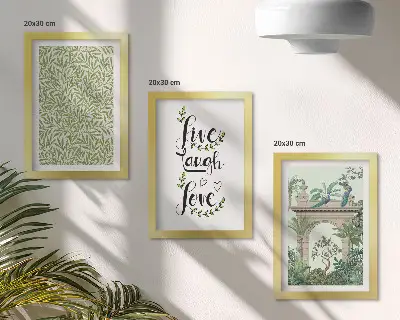 Fototapete mit grünen Blättern, Architektur-Inschriften und exotischen Pflanzen