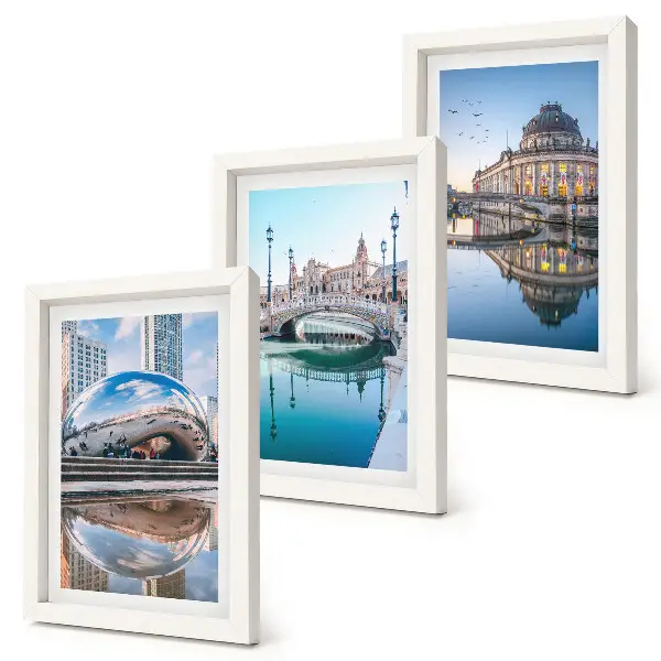 Fotowand Stadtarchitektur in Wasserspiegelung