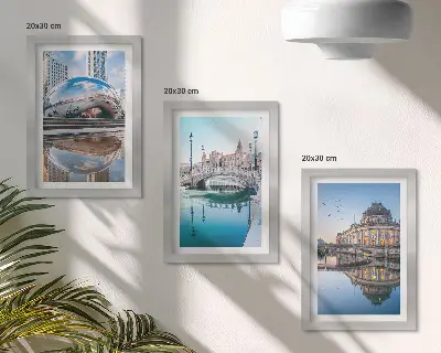 Fotowand Stadtarchitektur in Wasserspiegelung