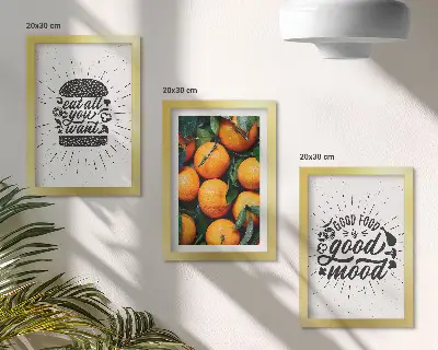 Fotowand mit Küchenmotiven und saftigen Orangen