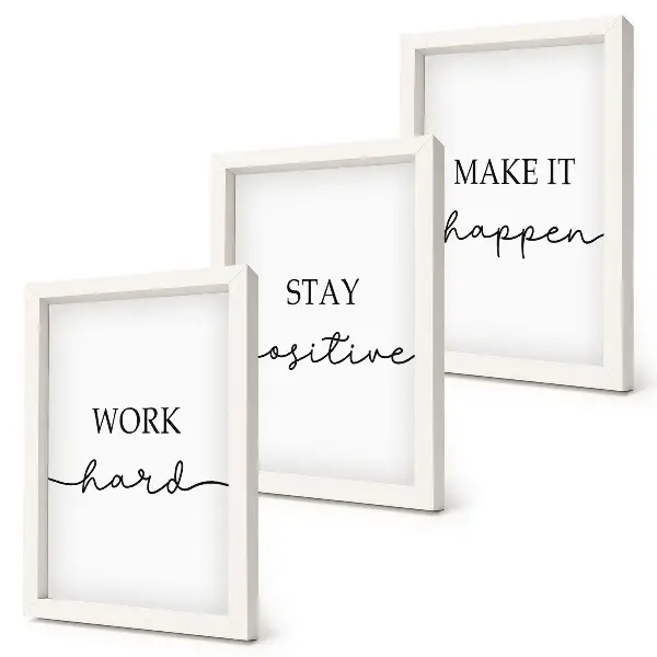 Bilderset mit Rahmen minimalistische Motive mit inspirierenden Zitaten