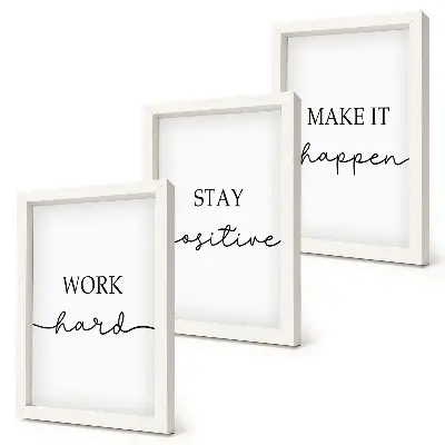 Bilderset mit Rahmen minimalistische Motive mit inspirierenden Zitaten