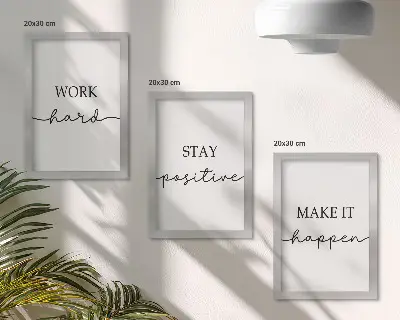 Bilderset mit Rahmen minimalistische Motive mit inspirierenden Zitaten
