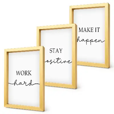 Bilderset mit Rahmen minimalistische Motive mit inspirierenden Zitaten