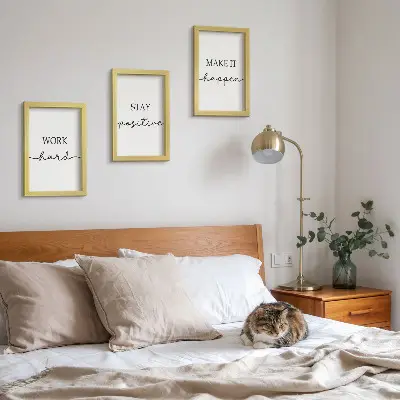 Bilderset mit Rahmen minimalistische Motive mit inspirierenden Zitaten