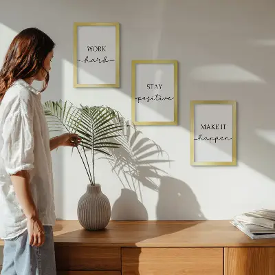 Bilderset mit Rahmen minimalistische Motive mit inspirierenden Zitaten