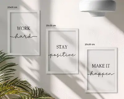 Bilderset mit Rahmen minimalistische Motive mit inspirierenden Zitaten