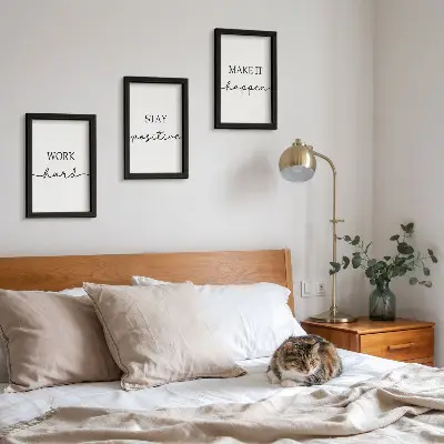 Bilderset mit Rahmen minimalistische Motive mit inspirierenden Zitaten