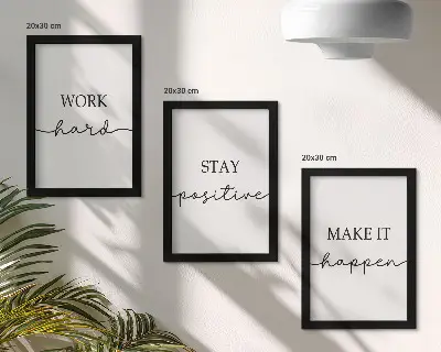Bilderset mit Rahmen minimalistische Motive mit inspirierenden Zitaten