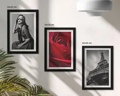 Bilderwand Pariserin mit rosafarbener Brille vor dem Eiffelturm
