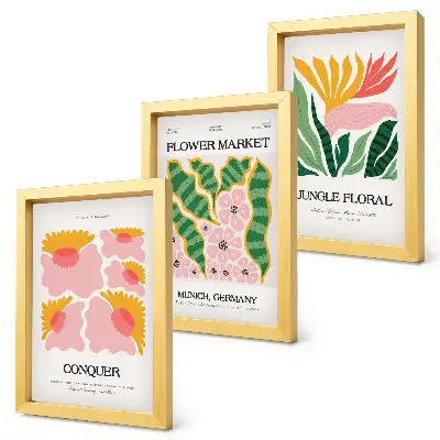 Bilderwand mit floralen Motiven im modernen Stil