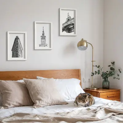 Bilderwand Architektur in minimalistischem Schwarz-Weiß