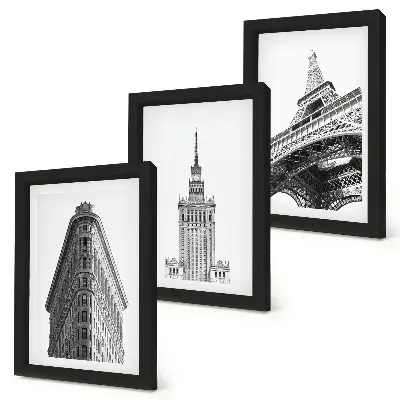 Bilderwand Architektur in minimalistischem Schwarz-Weiß