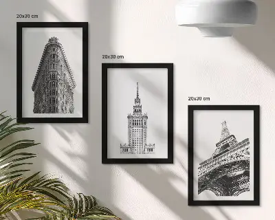 Bilderwand Architektur in minimalistischem Schwarz-Weiß