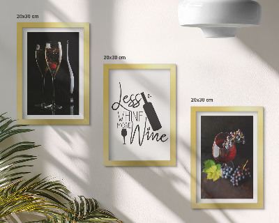 Fotowand Weingläser mit Trauben und einer Inschrift über Wein