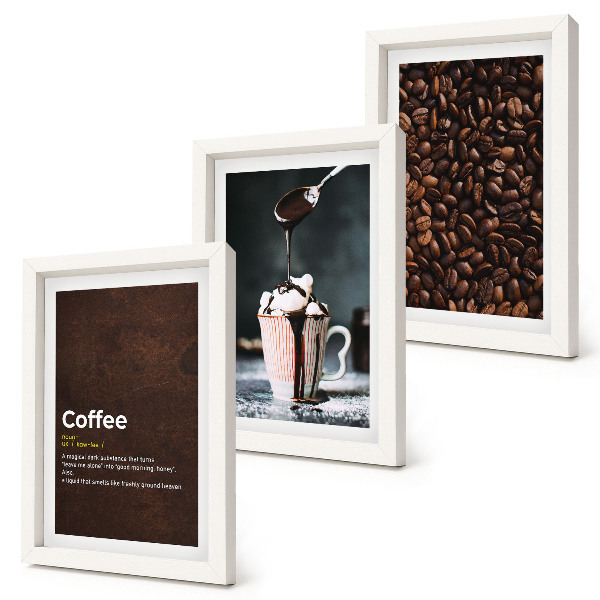 Bilderwand Definition eines Getränks aus Kaffeebohnen und Schlagsahne