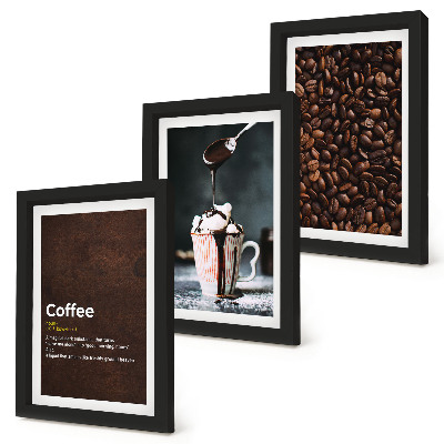 Bilderwand Definition eines Getränks aus Kaffeebohnen und Schlagsahne